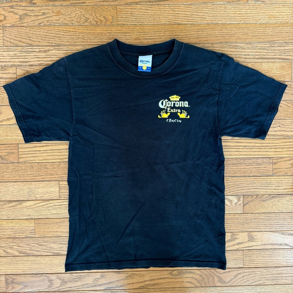 Corona Extra Black Tee with Yellow Logo